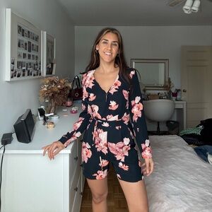 Floral Black Jumpsuit